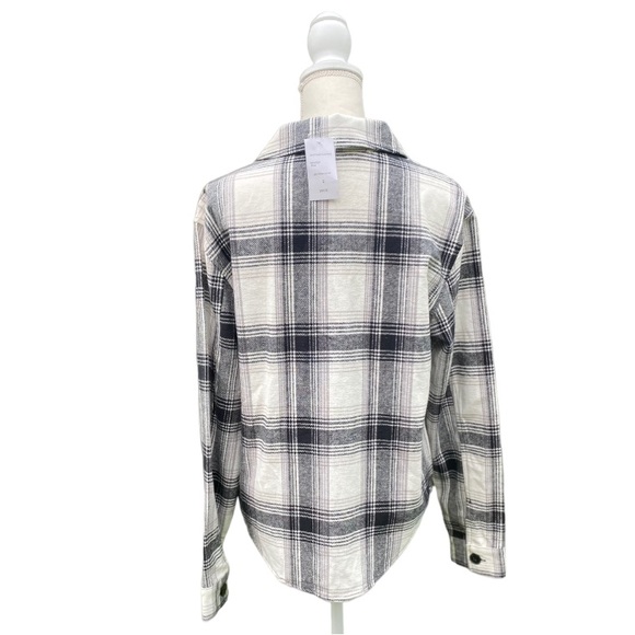 Sanctuary Girlfriend Flannel B & W Shirt Jacket - Picture 3 of 5